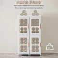 Slim Kitchen Pantry Storage Cabinet with Doors and Shelves, 3 - Tiers Plastic Narrow Storage Organizer Collapsible