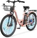 MOONCOOL Electric Bicycle for Adults 350W, 7 - Speed Ebike with 36V 10.4ah Removable Battery， 40 Miles Range, 20 Mph Electric Commuter Bike for Women Men, Certified to UL 2849 by SGS