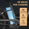 MOONCOOL Electric Bicycle for Adults 350W, 7 - Speed Ebike with 36V 10.4ah Removable Battery， 40 Miles Range, 20 Mph Electric Commuter Bike for Women Men, Certified to UL 2849 by SGS