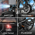 Electric Bike for Adults, 745W Peak Motor Ebike, 48V 13ah Removable Battery, 20MPH, 80 Miles Max, 20" Fat Tire Electric Bicycle with Colorful Display, All - Terrain E - Bike for Adults and Teens
