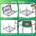 Costway 35" Folding Mahjong Table with Cup Holders & Smooth Felt Mat Carrying Handle Green