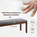 Costway Dining Bench Upholstered Entryway Bench Footstool Kitchen W/ Wood Legs