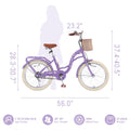 Bstjewey 20 in Girls Bike with Basket, Kids Bicycle for Ages 7 - 13