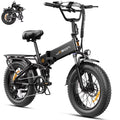 Jasion X - Hunter Electric Bike for Adults, 750W Motor Electric Bicycle with 48V 13AH Removable Battery, 20" X4.0 Fat Tire Folding Ebike, Full Suspension, 7 - Speed Bicycles