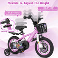 Costway 16" Kid'S Bike for 4 - 7 with Height - Adjustable Handlebar & Saddle Handbrake Blue