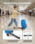 VEVOR Ride - on Luggage 20 - Inch Kids Scooter Suitcase with Flash Wheels Blue