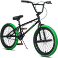 Cubsala 20 in Kids BMX Bike Freestylefor Age 6 - 14 Years Old Boys Girls with 4 Pegs, Black with Red Tires