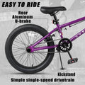 Cubsala 20 in Kids BMX Bike Freestylefor Age 6 - 14 Years Old Boys Girls with 4 Pegs, Black with Red Tires