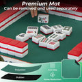 Costway 35" Folding Mahjong Table with Cup Holders & Smooth Felt Mat Carrying Handle Green