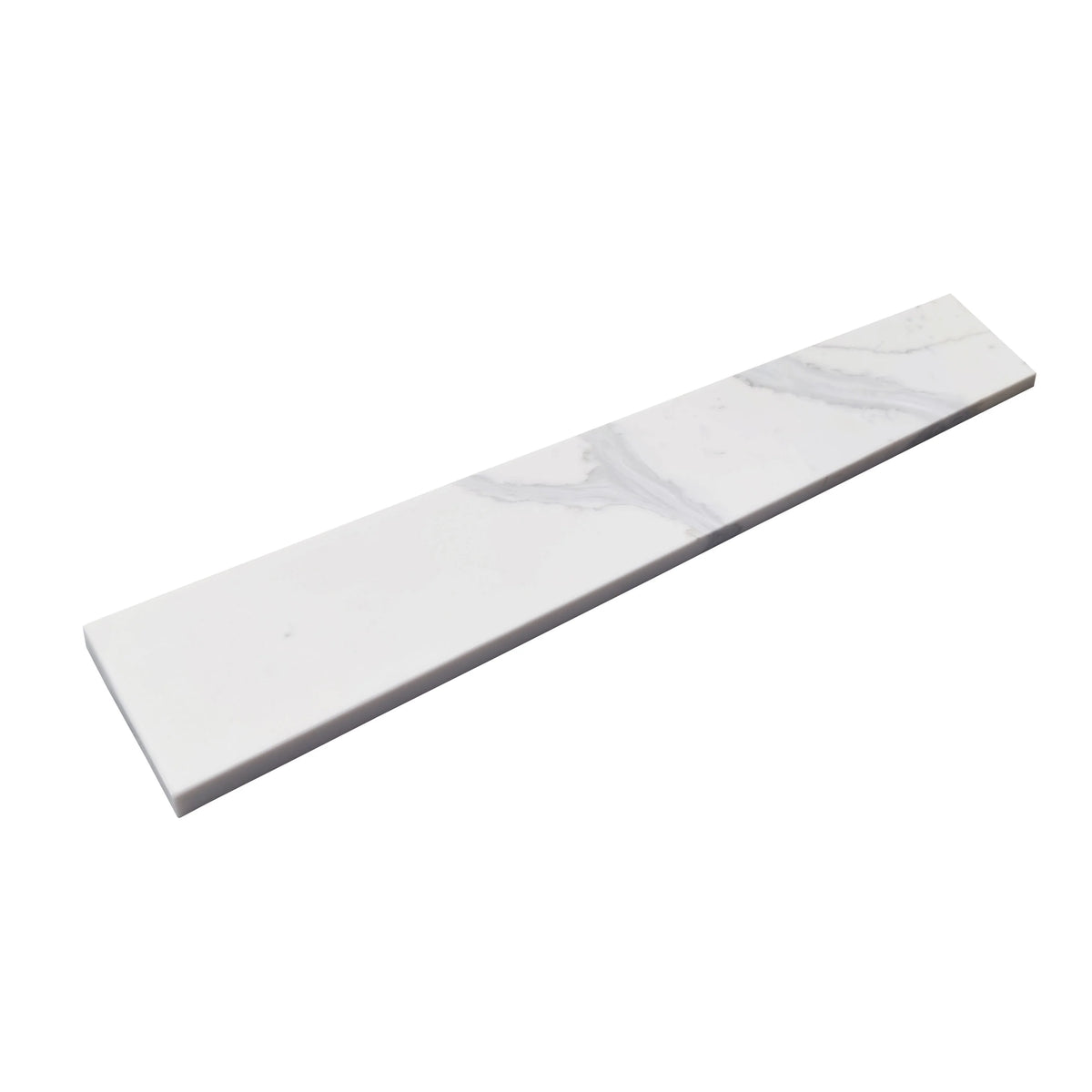 4-in H x 21.25-in L White Quartz Bathroom Side splash
