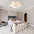Garwarm Dimmable Ceiling Fan with Light and Remote Control, 27" Small Flush Mounted Ceiling Fan