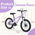 Zukka 20 in Kids Mountain Bike Steel Frame Hardtail Bicycle for Child Aged 7 - 10 Years Pink