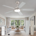 Zardon 52 in Black Ceiling Fan with LED Light and Remote, Downrod 6-Speed and Quiet Reversible DC Motor for Bedroom, Living Room, Indoor