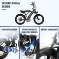 COLORWAY 750W 20"x4.0 Fat Tire Electric Bike, 48V 15ah Battery, Off - Road E - Bike for Adults, UL2849 Certified