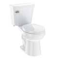 Two - Piece Elongated 1.28 GPF Siphonic Flush Toilet with Soft Close Seat, Universal Height ADA Cotton White (Toilet Seat Included)