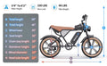1500W MTB Electric Bicycle 48V 20ah Removable Battery E - Bike，electric Bike for Adults 20" Fat Tire Electric Motorcycle, Shimano 7 Speed Full Suspension Mountain Bike UL2849