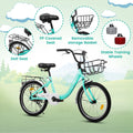 20 in Kids Bike for Boys Girls, 1 Speed Children Bicycle with Basket, Rear Seat, Chain Guard, Coaster Brake and V - Brake, Steel Frame Kids Bike for Ages 6 - 12 Years Old Birthday Gift, Purple