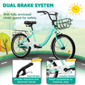 20 in Kids Bike for Boys Girls, 1 Speed Children Bicycle with Basket, Rear Seat, Chain Guard, Coaster Brake and V - Brake, Steel Frame Kids Bike for Ages 6 - 12 Years Old Birthday Gift, Purple