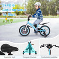 Costway 16" Kid'S Bike for 4 - 7 with Height - Adjustable Handlebar & Saddle Handbrake Blue