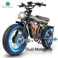 3000W(Peak) Motor 35MPH SMARTRAVEL ST202 Electric Dirt Bike for Adults, 52V50AH Dual Battery Ebike, 92+ Miles Range, 20" Motorcycle Tire UL2849 Certified, Full Suspension