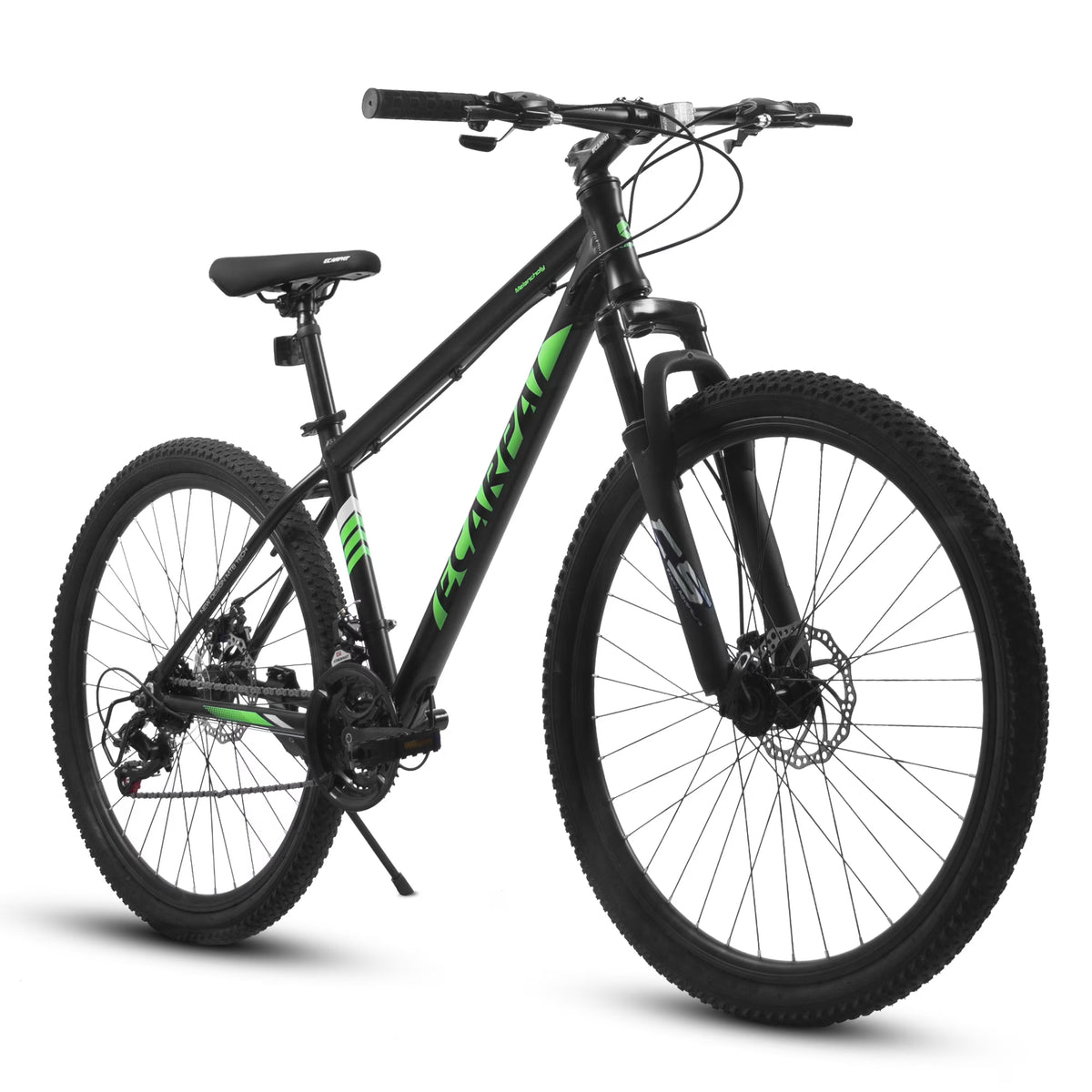 27" Mountain Bike, 21 - Speed Dual Disc Brakes with Aluminum Frame - Black
