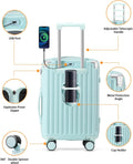 20 in Carry on Luggage with Cup Holder & USB Port, Airline Approved TSA - Locked Luggage, Lightweight PC Material Travel Suitcase
