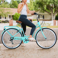 26 in Women'S Bike, Adult Cruiser Bicycle Shimano 7 Speed Steel Frame City Commuter Bike for Ladies, Green