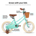 JOYSTAR Girls Bike for 2 - 12 Years Old Toddlers and Kids, 12" 14" 16" Kids Bike with Training Wheels & Basket, 20 in Kid'S Bicycle with Kickstand, Retro Style Bikes