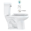 Two - Piece Elongated 1.28 GPF Siphonic Flush Toilet with Soft Close Seat, Universal Height ADA Cotton White (Toilet Seat Included)