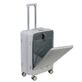 24 in Checked Luggage with Front Pocket, USB Charging Port, Built - in Lock Carry on Suitcase, Cup Holder and Phone Holder, Medium Hardside Suitcase
