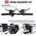 27 in Mountain Bike 21 Speed, Suspension Fork, Aluminum Frame Disc Brake, Mountain Biking for Both Men and Women