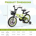 Costway 16" Kid'S Bike for 4 - 7 with Height - Adjustable Handlebar & Saddle Handbrake Blue