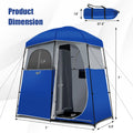 Favory Double - Room Shower Tent, Oversize Space Privacy Shelter for Camping with Floor, Portable Camping Changing Tent with Removable Rain Fly, Storage Bag for Dressing, Toilet, Brown