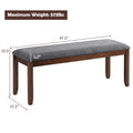 Costway Dining Bench Upholstered Entryway Bench Footstool Kitchen W/ Wood Legs