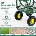 Portable Garden Hose Reel Cart Holds 300FT of 5/8" Large Capacity, Heavy - Duty Metal Hose Cart with 4 Wheels & Storage Basket for Lawn Yard