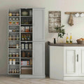 Spaco 17-Tier Kitchen Small Pantry Cabinet with 2 Doors and 6 Adjustable Shelves, Cabinet Pantry, Freestanding 5-Tier Shelving Pantries