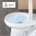 Two - Piece Elongated 1.28 GPF Siphonic Flush Toilet with Soft Close Seat, Universal Height ADA Cotton White (Toilet Seat Included)