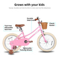 JOYSTAR Girls Bike for 2 - 12 Years Old Toddlers and Kids, 12" 14" 16" Kids Bike with Training Wheels & Basket, 20 in Kid'S Bicycle with Kickstand, Retro Style Bikes