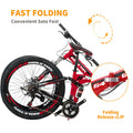 26"full Suspension Folding Mountain Bike 21 Speed 17" Foldable Frame Bicycle Men or Women MTB for Afult Blue