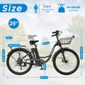 MOONCOOL Electric Bicycle for Adults 350W, 7 - Speed Ebike with 36V 10.4ah Removable Battery， 40 Miles Range, 20 Mph Electric Commuter Bike for Women Men, Certified to UL 2849 by SGS