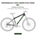 27" Mountain Bike, 21 - Speed Dual Disc Brakes with Aluminum Frame - Black