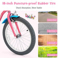 14"/18" Kids Bicycle with Removable Training Wheels, Coaster Brake, Handbrake, Basket & Doll Chair, Toddler Girls & Boys Bike for Age 3-9